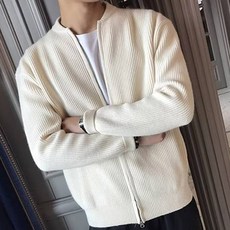 Fashion Flow 男性修身版雙向拉鍊基本款針織開襟衫