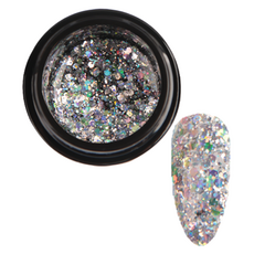 SM IVIT 透明Q彈珍珠亮片凝膠指甲油, 5g, 閃耀亮片凝膠 銀色珠光, 1個