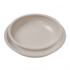 mommy's table 矽膠年輪餐盤2件組, 柔和米色, 1套