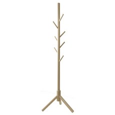 直立式原木衣架掛衣架, 淺褐色