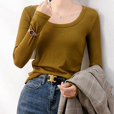 Paperments 女款修身深圓領T恤 08373