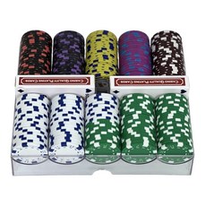 Honeydot.com國際規格 200入撲克籌碼收納壓克力盒+顏色籌碼 100入+蒙地卡羅 5種*20入+德州撲克, 隨機出貨(色片)