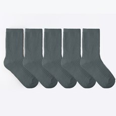새실로 아동용 데일리 골지 긴목 양말 5족 세트