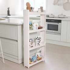 LIVING HAPPY Olli 狹縫收納櫃 4層, 象牙白, 1個