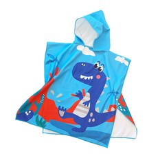 Ujuai 兒童藍色恐龍連帽浴袍
