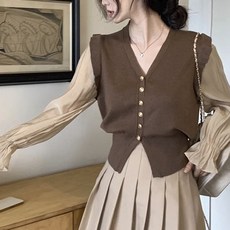 아이엠몽 여성용 신서티 캐주얼 브이넥 니트