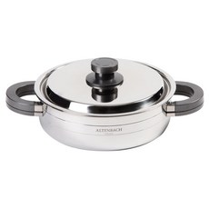 Altenbach IH電磁爐適用Minuet 5層不鏽鋼雙耳燉鍋, 銀色, 24cm, 1個