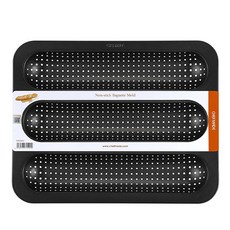 CHEFMADE 學廚 三槽法式長棍麵包烤盤 黑色, 1個