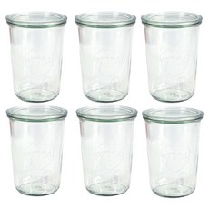 WECK 유리 용기 기본형 세트 No 473, 6세트, 몸체 + 뚜껑