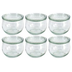 WECK 鬱金香型No 744玻璃瓶身+玻璃蓋 580ml 6個組