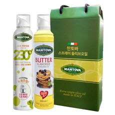 만토바 230도 오일 스프레이 200ml + 해바라기 오일 스프레이 버터향 200ml 선물세트, 1세트