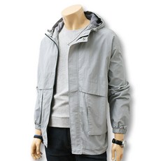 블루포스 남성용 머실티 오버핏 후드 무지 집업 바람막이 점퍼