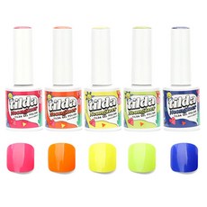 韓國 tilda 霓虹玩家系列凝膠指甲5件組, 10ml, 混合顏色, 1個