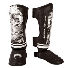 VENUM 踢拳擊小腿保護套雙腳組 YKZ21, 黑色+銀色, 1套