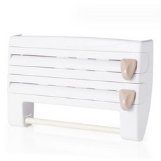 cofv 廚房用壁掛式滑動切割器毛巾架, 1個, 白色