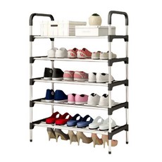 銀色開放式5層簡易收納鞋架, 1個, 混合色