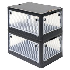 팬물산 폴딩박스 우드상판형 84L + 캐스터바퀴 4p 세트, 그레이(폴딩박스), 2개