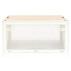 PaN EASY LIFE 折疊箱 木質上蓋型 84L+活動輪 4入組, 1個, 象牙色(折疊盒)