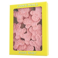 B Home Baking 薑餅人表情按壓餅乾模具10件組, 單一顏色, 1套