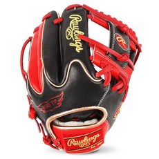 RAWLINGS MLB Authentic限量版HOH翼尖手套 GH2PRO205W-BS, 1個, 黑+猩紅