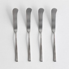 NICOTT Here 奶油抹刀 4入 + 收納盒組, 銀色, 1套