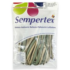 Sempertex 魔術氣球 260S 50入 組, 尤加利色 + 白沙色 + 反光金色, 1套