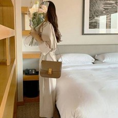 PEONIST 賓客裝鈕扣氣球袖長洋裝, 米色