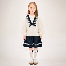 JELISPOON 女童款蝴蝶領結長袖洋裝