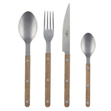 사브르 비스트로 빈티지 티크 4종 세트, 1세트, 디너스푼 + 디너포크 + 디너나이프 + 티스푼