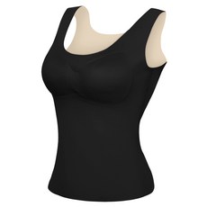 파란 여성 더웜 브라탑 민소매 기모 나시