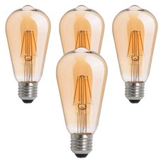 DAYSTAR HOUSE LED愛迪生燈泡 4W ST64, 4個, 燈泡色