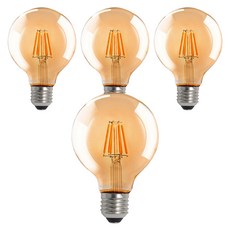 DAYSTAR HOUSE LED愛迪生燈泡 4W G80, 4個, 燈泡色