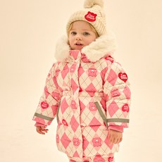 Care Bears 兒童愛心熊菱格紋圖案滑雪外套