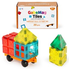 GabeFamily Gabe Magtiles 磁力積木 基礎款 20p KS6554, 混合色, 1個