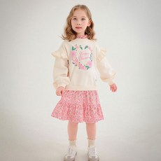 JELISPOON 女童款花園荷葉領長袖洋裝