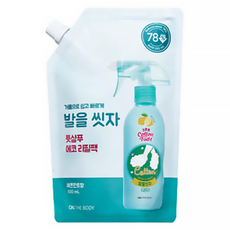 온더바디 코튼풋 발을 씻자 풋샴푸 레몬민트향 에코 리필팩, 1개입, 1개, 500ml