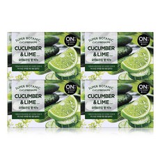 온더바디 수퍼보타닉 비누 오이 앤드 라임향, 80g, 4개