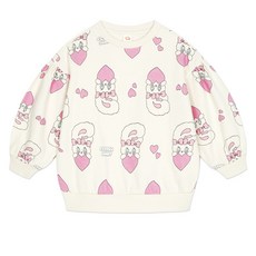 milk mile 艾絲樂小兔系列童款印花長袖上衣 愛心啾啾款