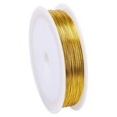 Cohimo 線材 DIY 手工藝 彩色鐵絲 0.4mm x 50m 3W275, 5個, 金色