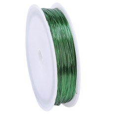 Cohimo 線材 DIY 手工藝 彩色鐵絲 0.4mm x 50m 3W275, 5個, 綠色