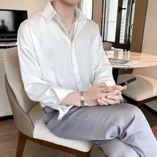 DM Corporation 男士素色寬鬆版襯衫