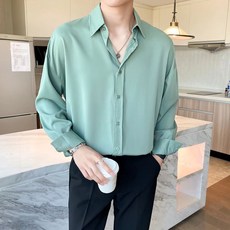 디엠코퍼레이션 남성용 솔리드 오버핏 셔츠