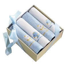 moms nature 嬰幼兒用竹纖維洗臉巾 2款 x 2入組, 朵容芭容, 1套