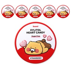 sanotact Kakao Friends聯名春植圖案木糖醇心型無糖糖果 草莓口味, 6個, 40g