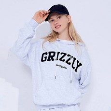 고스트리퍼블릭 남녀공용 GRIZZLY 핸들자수 오버핏 쭈리 후드티 GHT-476