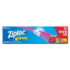 지퍼락 파워쉴드 지퍼백 냉장용, 대(L), 12개입, 1개