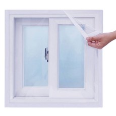 쾌청 阻擋外風 窗戶防風塑膠膜 白色魔鬼氈一體式 1.8m x 1.8m x T 0.5mm, 1個
