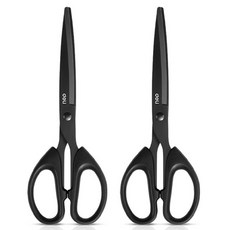 deLi 得力 多用途雙手可用不鏽鋼剪刀 中型 6009-S, 黑色, 2個