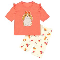 Uni FRIend 童款櫻桃兔子印花7分袖上衣長褲組