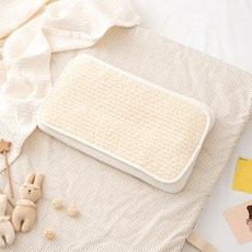 Malolotte 幼兒用覆蓋純棉人造絲汗枕墊, 象牙白色